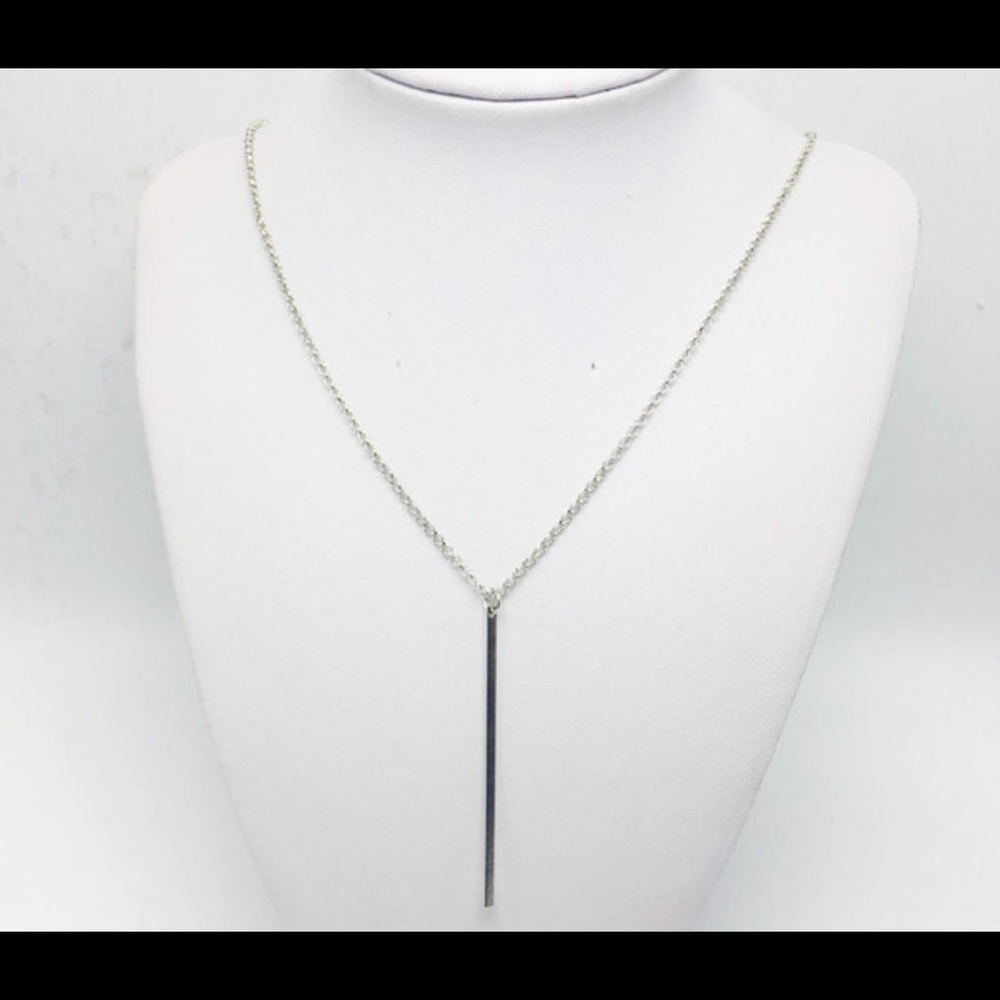 NEW Signature Bar Necklace Silver NEW